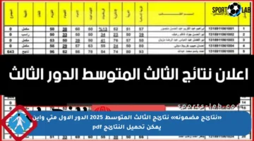 «نتائج مضمونة» نتائج الثالث المتوسط 2025 الدور الاول متى وأين يمكن تحميل النتائج pdf